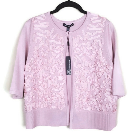 Coral & Gauge Sweaters - NWT Cable & Gauge Pink Ribbon Cardigan - Large